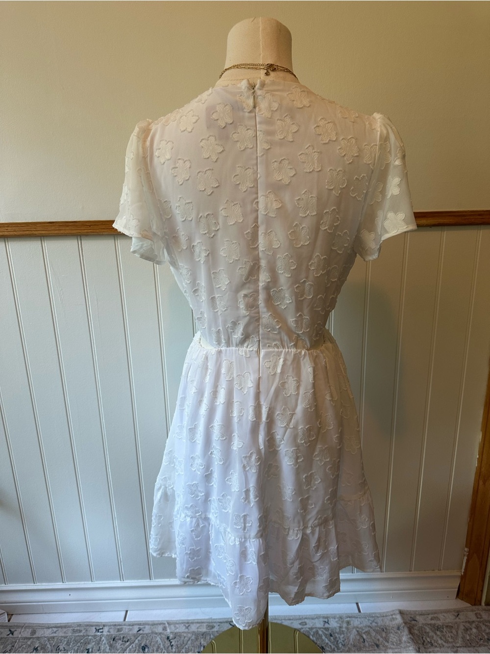 Show Me Your MuMu White Tiered Flutter Mini Dress - Picture 6 of 7